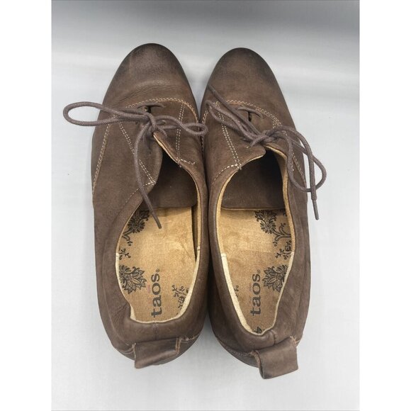 Taos Getaway Womens 10 Shoes Lace Up Brown Oxford Leather Casual Comfort - Picture 4 of 9
